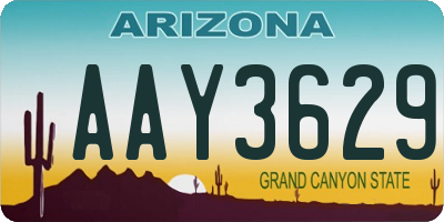 AZ license plate AAY3629