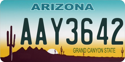 AZ license plate AAY3642