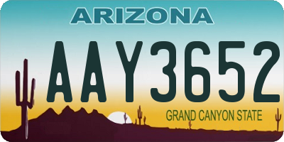 AZ license plate AAY3652
