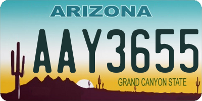 AZ license plate AAY3655