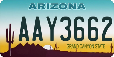 AZ license plate AAY3662