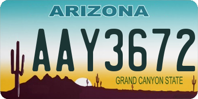 AZ license plate AAY3672