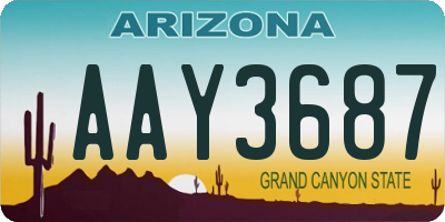 AZ license plate AAY3687