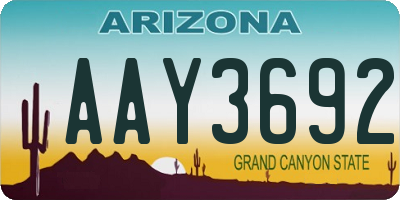 AZ license plate AAY3692
