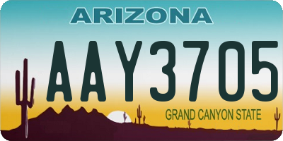 AZ license plate AAY3705