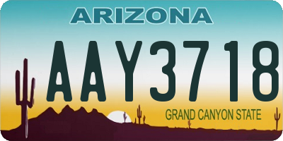 AZ license plate AAY3718