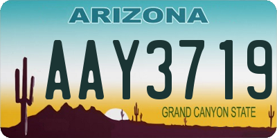AZ license plate AAY3719