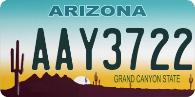 AZ license plate AAY3722