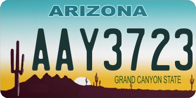AZ license plate AAY3723