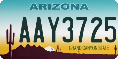 AZ license plate AAY3725