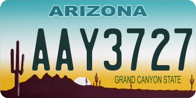AZ license plate AAY3727