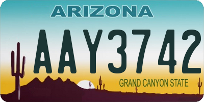AZ license plate AAY3742