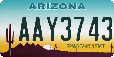 AZ license plate AAY3743