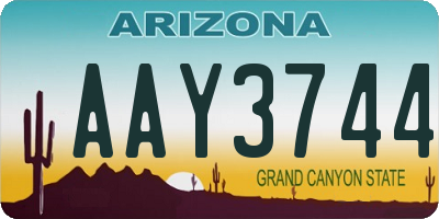 AZ license plate AAY3744