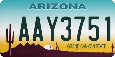 AZ license plate AAY3751