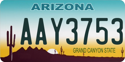 AZ license plate AAY3753