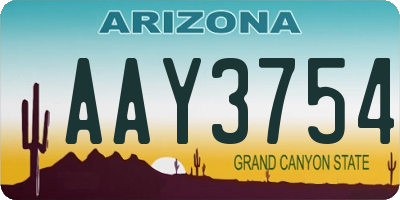 AZ license plate AAY3754