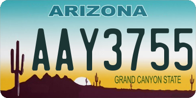 AZ license plate AAY3755