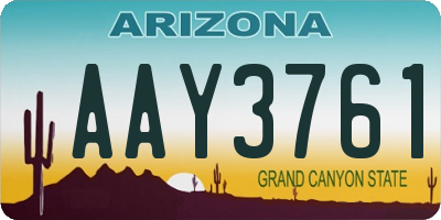 AZ license plate AAY3761