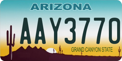 AZ license plate AAY3770