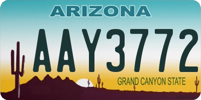AZ license plate AAY3772