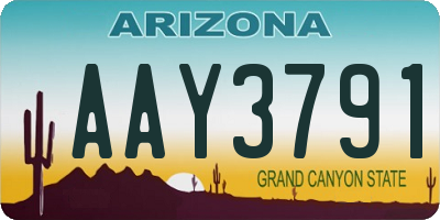 AZ license plate AAY3791