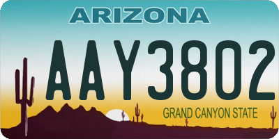 AZ license plate AAY3802