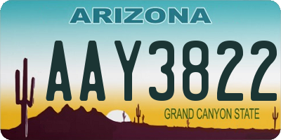 AZ license plate AAY3822