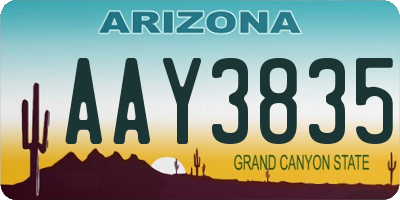 AZ license plate AAY3835
