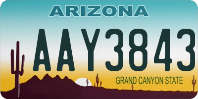 AZ license plate AAY3843