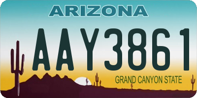 AZ license plate AAY3861