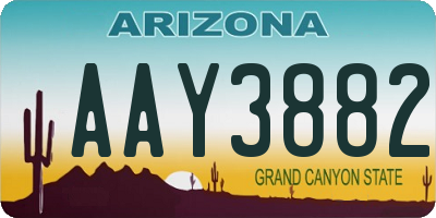AZ license plate AAY3882