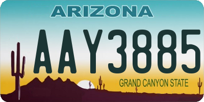 AZ license plate AAY3885