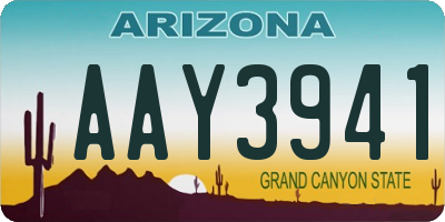 AZ license plate AAY3941