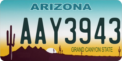 AZ license plate AAY3943