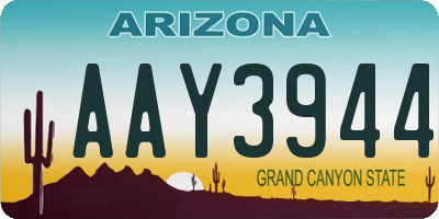 AZ license plate AAY3944