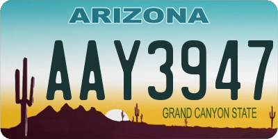 AZ license plate AAY3947