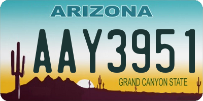 AZ license plate AAY3951