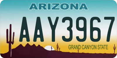 AZ license plate AAY3967