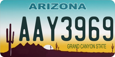 AZ license plate AAY3969