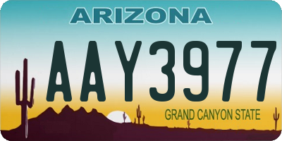 AZ license plate AAY3977