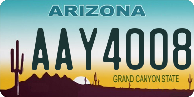 AZ license plate AAY4008