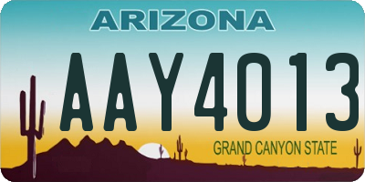 AZ license plate AAY4013