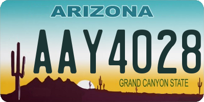 AZ license plate AAY4028