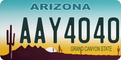 AZ license plate AAY4040