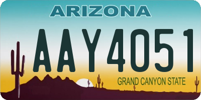 AZ license plate AAY4051