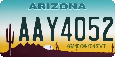 AZ license plate AAY4052
