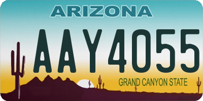 AZ license plate AAY4055