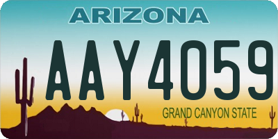 AZ license plate AAY4059