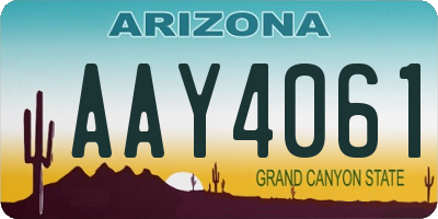 AZ license plate AAY4061